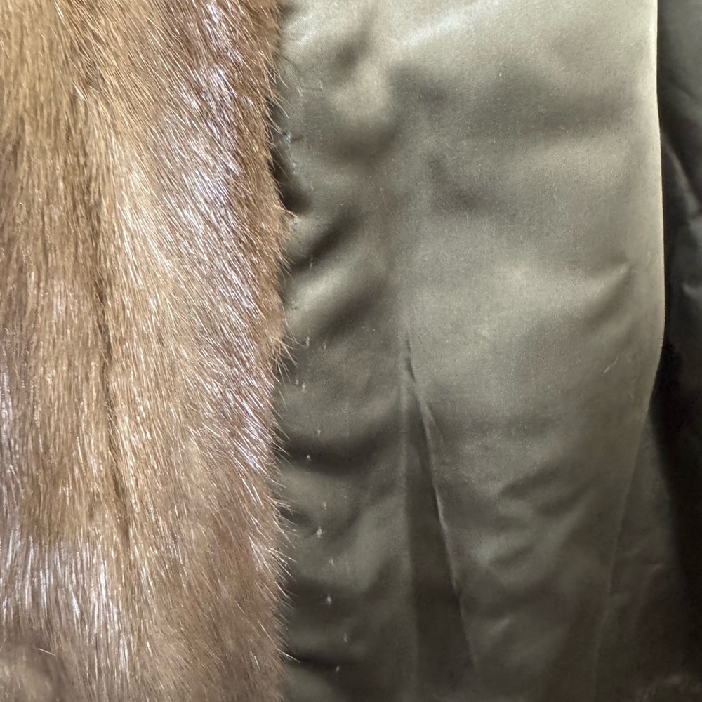 Custom made Mink Fur coat ladies Size 12-14 Jacket with Plush Fur Collar - Picture 12 of 16